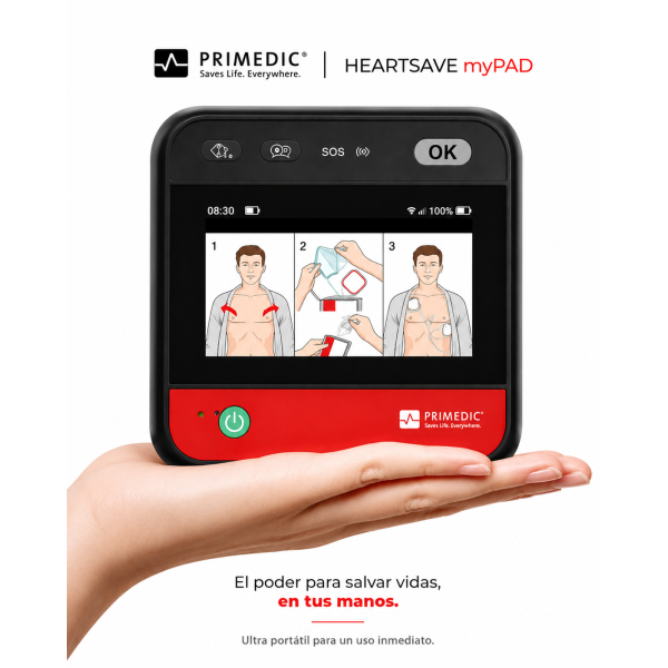Desfibrilador Externo Automático Primedic myPAD distribuido por Buisar CIa Ltda